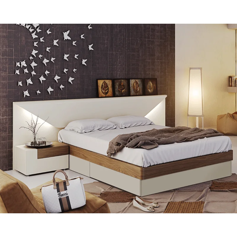 Elena Queen With Storage Bed In Walnut - Elenastoragekitq.S | ESF
