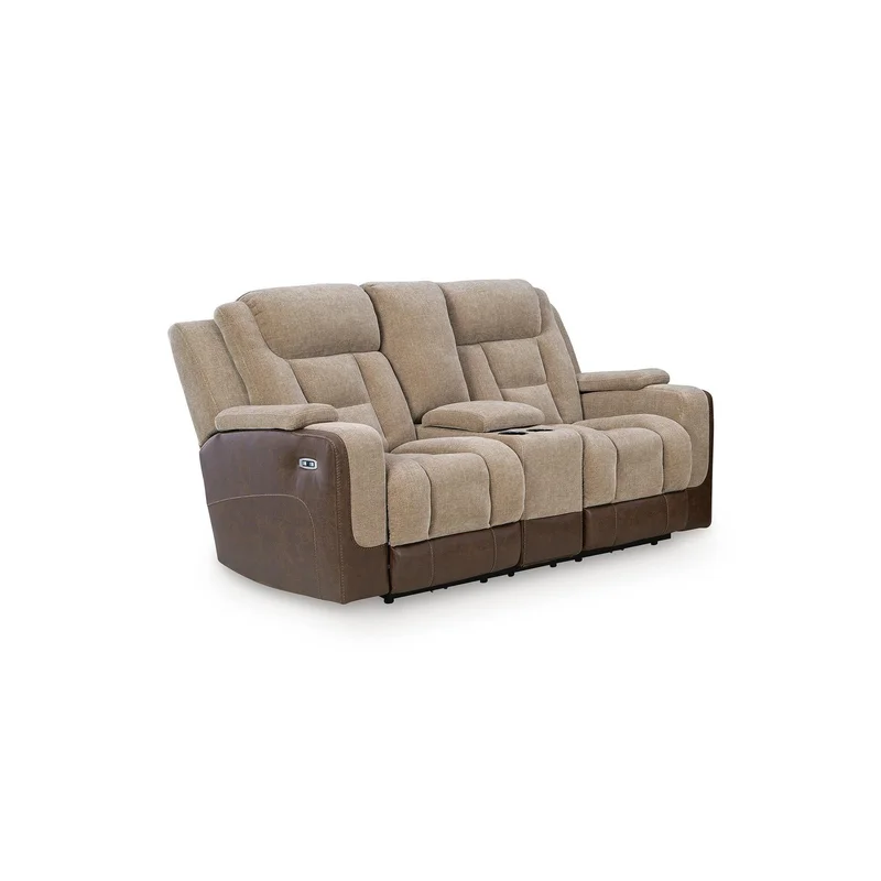 Mixed Motion - Power Reclining Loveseat With Console / Adjustable Headrest