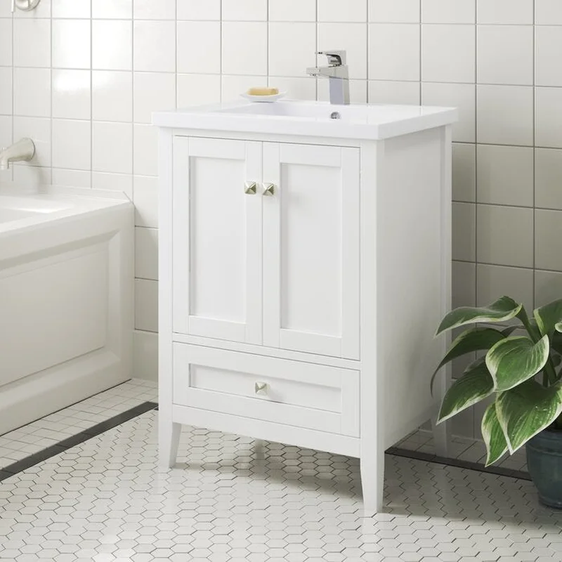Modena Free-standing Single Bathroom Vanity with Resin Vanity Top