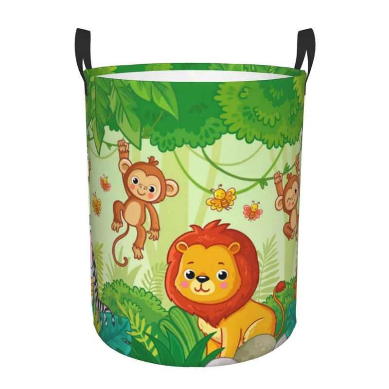 Pevtufa African Animals In The Jungle Foldable Laundry Basket OrganizerFabric Clothes Toy Storage Basket Nursery Hamper Storage