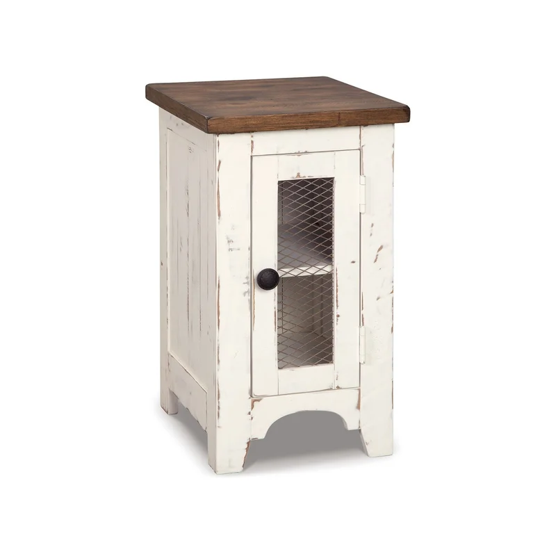 Wystfield - Chair Side End Table - White / Brown