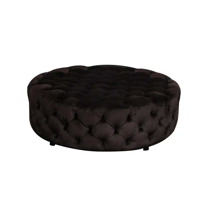 Armenio Round Ottoman - 17" H x 45" W x 45" D Lark Manor Fabric: Chocolate