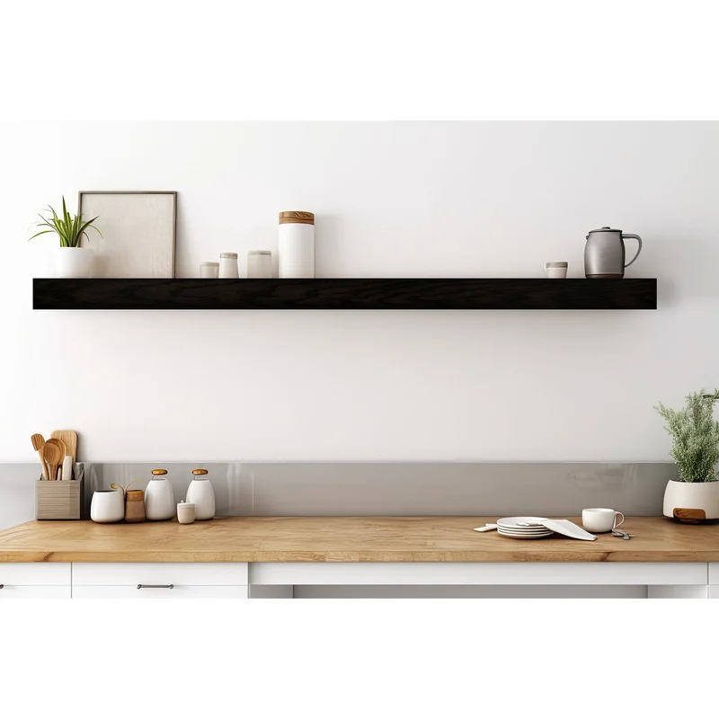 Rayne Floating Shelves Latitude Run Size: 3" H x 47" W x 4" D Finish: Black