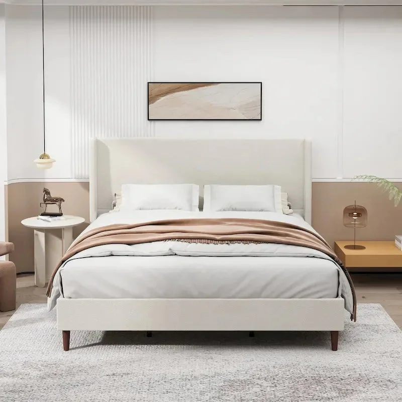 Luxurious Upholstered King Bed Frame with Exceptional Support