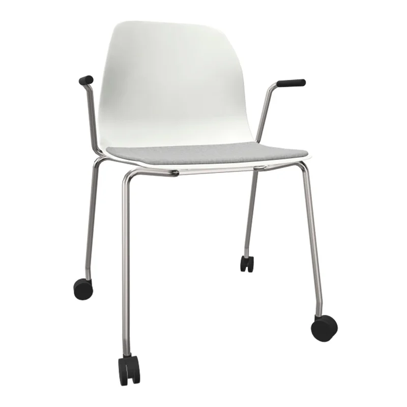 Pelican 08 Open Arm Chair - 4 Leg w/ Casters - Seat Upholstered