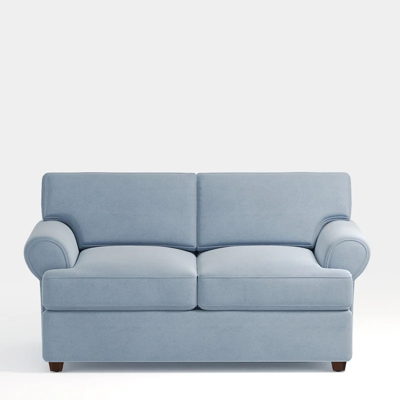 67" Recessed Arm Loveseat Birch Lane Fabric: Bella Ocean Performance Velvet