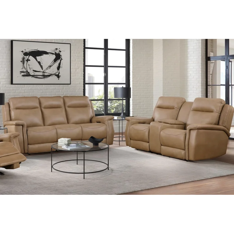 Fischer Saddle Leather Power Reclining Recliner by Leather Italia USA
