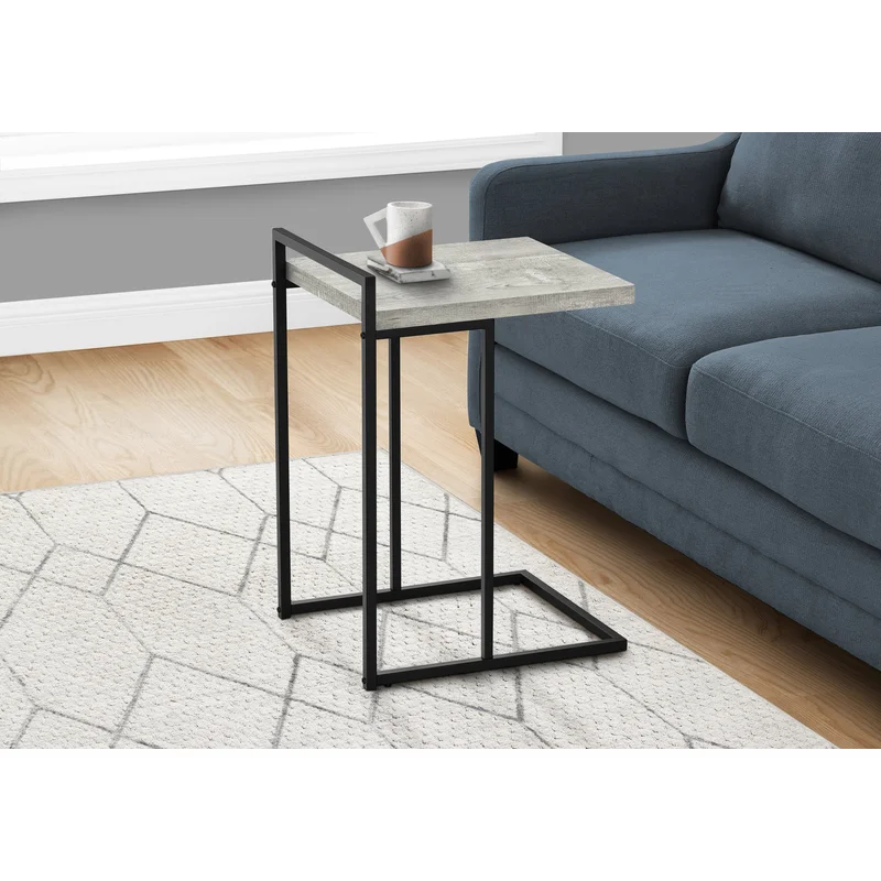 I 3631 - ACCENT TABLE - 25"H / GREY RECLAIMED WOOD / BLACK METAL