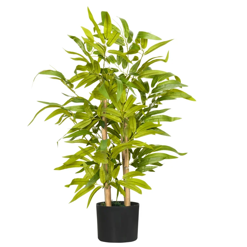 Artificial Bamboo Plant in Pot - Realistic Indoor Outdoor Decor Green