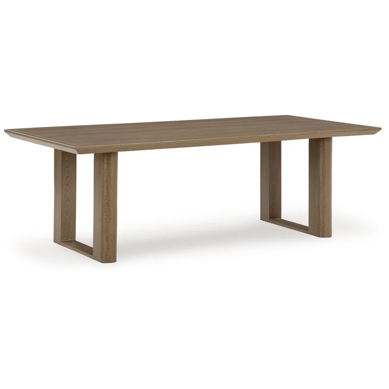 Serene Bay - Rectangular Dining Table With Umbrella Option - Dark Brown