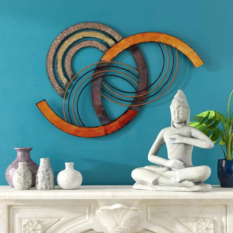 Campuzano Iron Abstract Semi-Circle Montage Sculpture