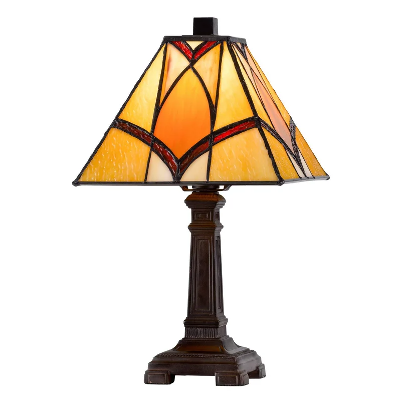 3113 Tiffany - 13.5" Height Metal / Resin Accent Lamp - Dark Bronze