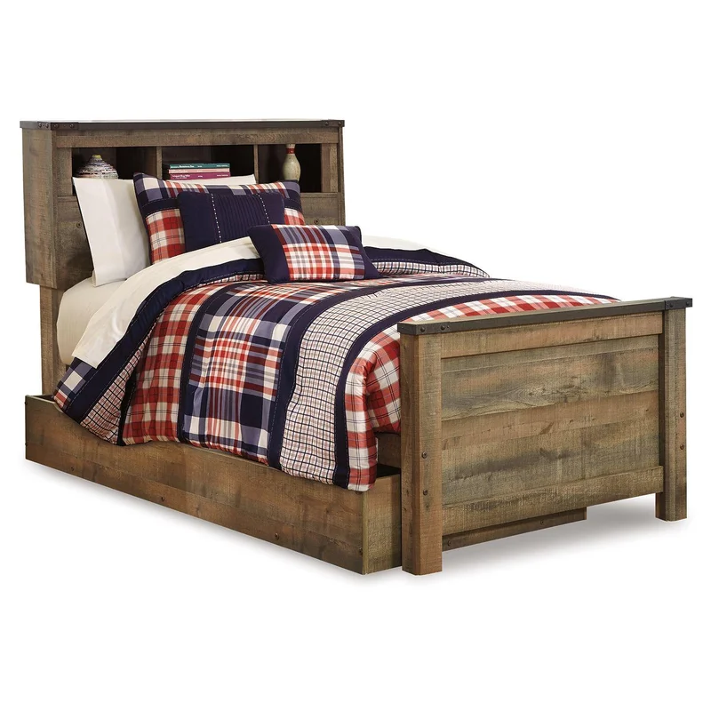 Trinell - Twin Bookcase Bed With 1 Large Storage Drawer - Brown