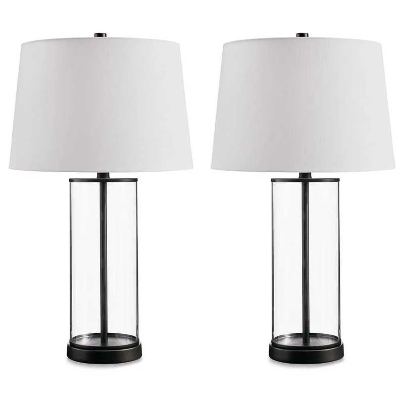 Wilmburgh - Clear / Bronze Finish - Glass Table Lamp (Set of 2)