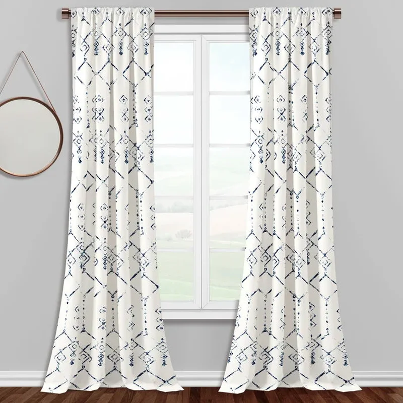 52" W x 96" L Hagley Geometric Room Darkening Rod Pocket Curtain Panel