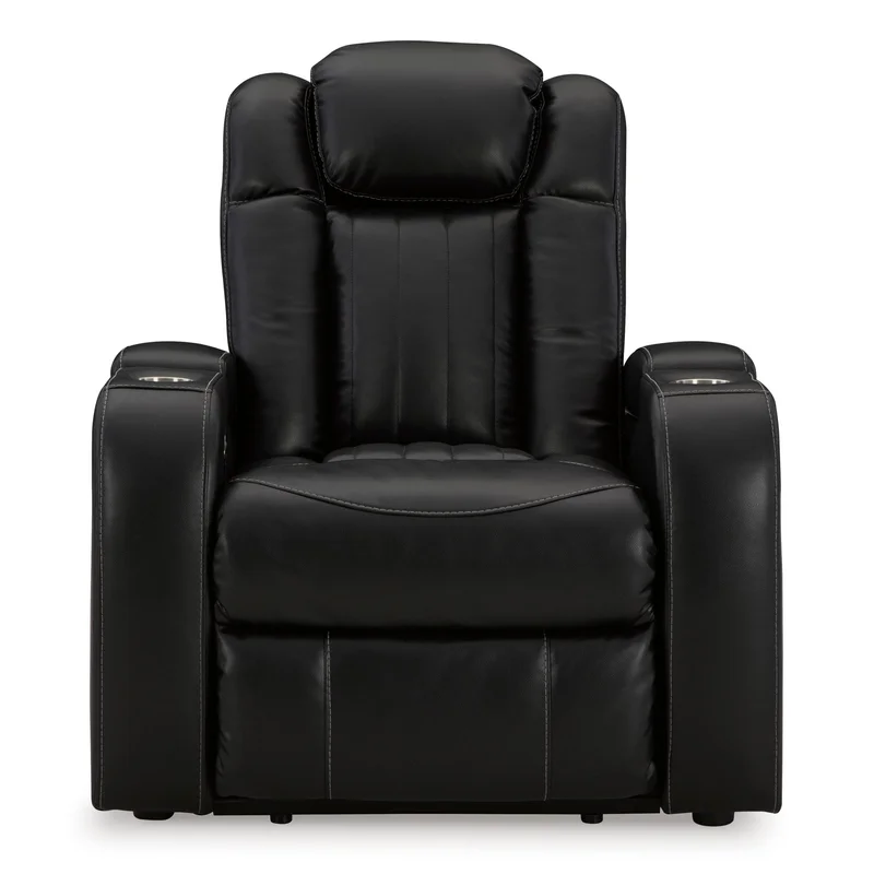 Ashley Midnight Caveman Den PWR Recliner/ADJ Headrest - Faux Leather
