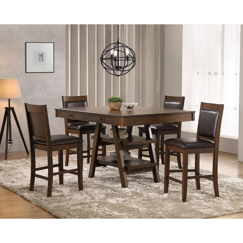 Dewey Rectangular 60-inch Counter Height Dining Table Walnut