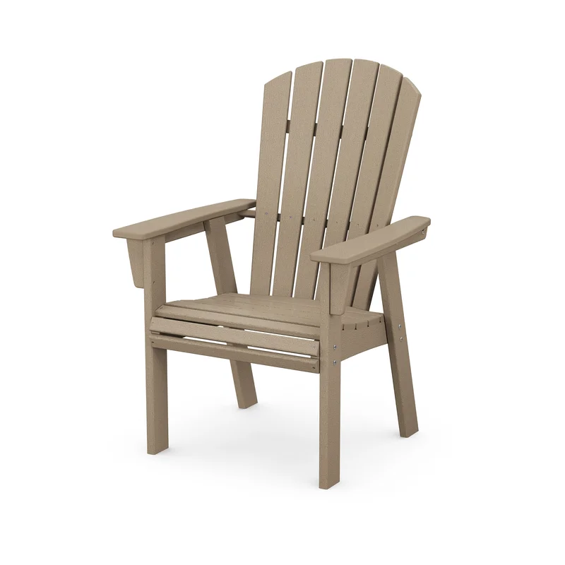 POLYWOOD Nautical Curveback Adirondack Dining Chair in Vintage Sahara