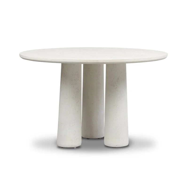 Rye Outdoor Dining Table - Aged White Concrete