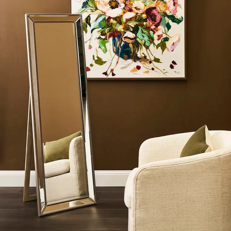 Zeta Cheval Mirror - Antique Silver