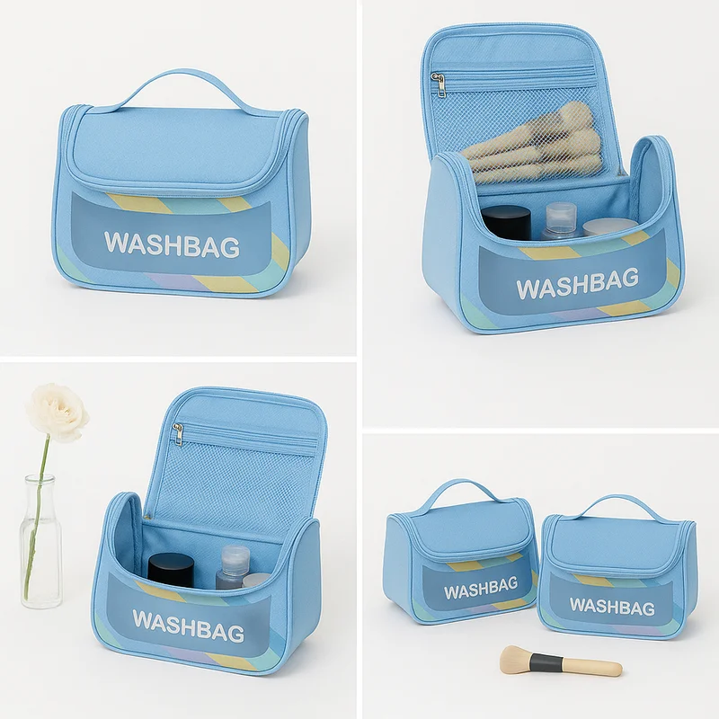 1Pc Wash Bag (Assorted) Rainbow Design Travel Toiletry Organizer