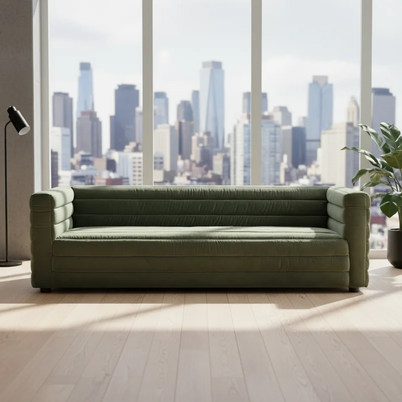Colorado 3 Seater Sofa - Satin Moss Velvet