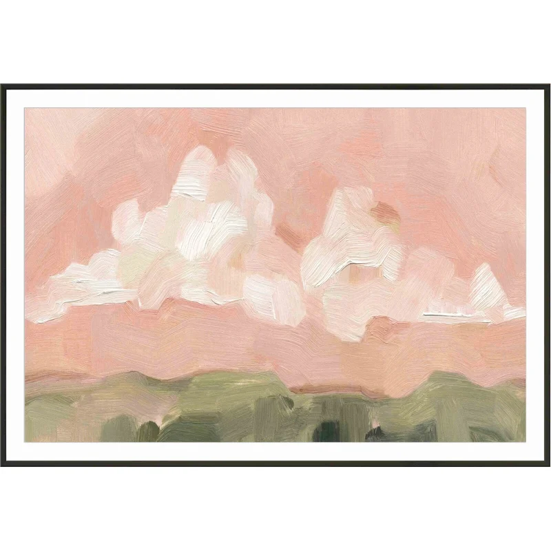 Pink Haze Sunset I by Emma Scarvey Picture Painting with Frame 36.09"x52.09"
