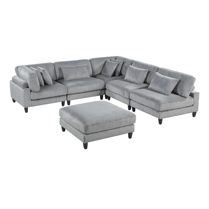 Robstown 6-piece Modular Sectional With Ottoman
