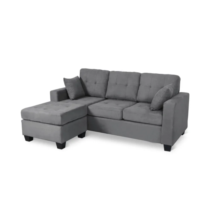 Albert Reversible Sofa Chaise Microfiber Gray
