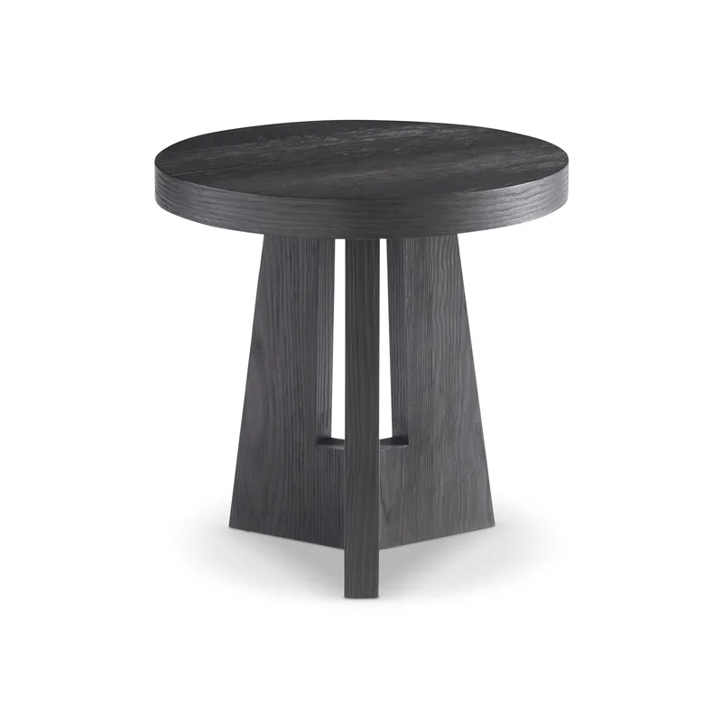 SIDE TABLE ROUND WOOD TRIANGLE LEGS
