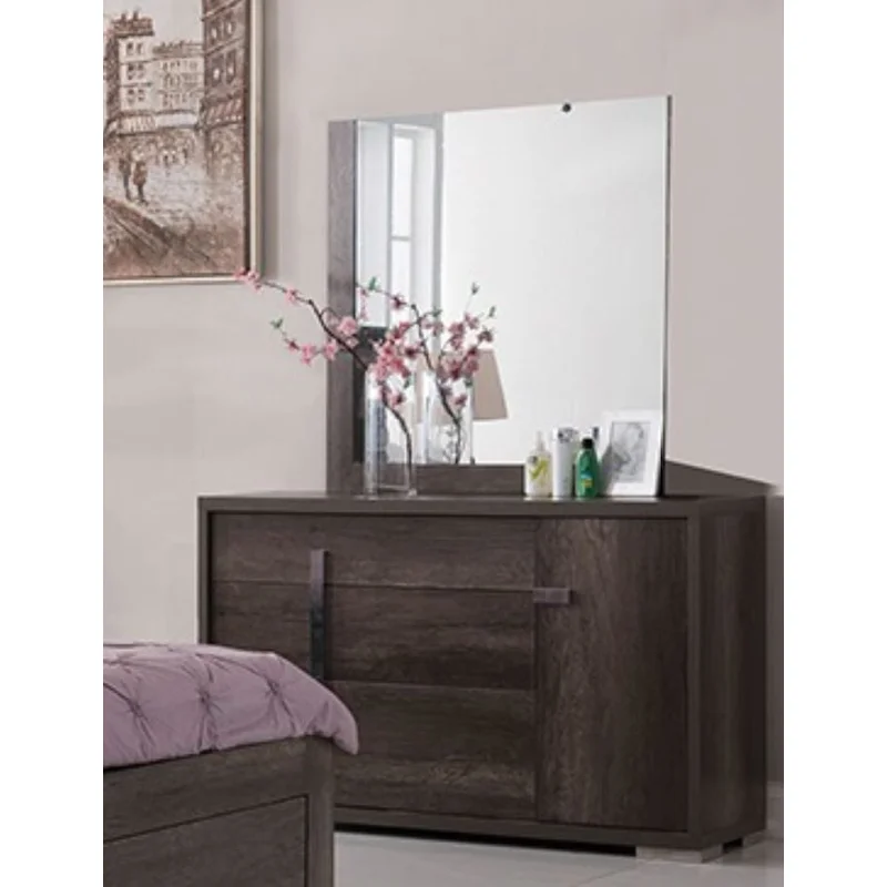 Yonkers Dressing Table & Mirror - (13-15-14-1-3-15) - Charcoal Oak