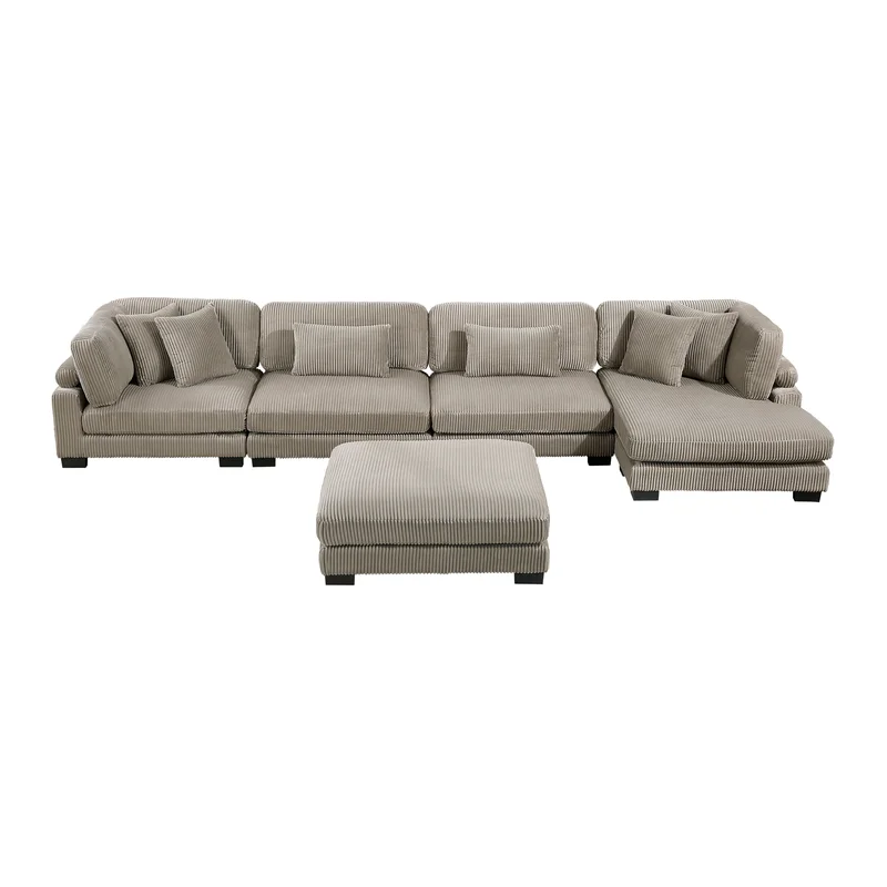 Traverse - (5)5-Piece Modular Sectional with Reversible Chaise and Ottoman