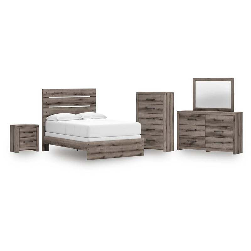 Urbanoore Full Panel Bed Dresser Mirror Chest and Nightstand