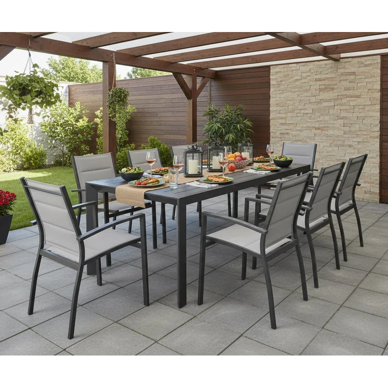 Cantwell 9 Piece Outdoor Dining Set