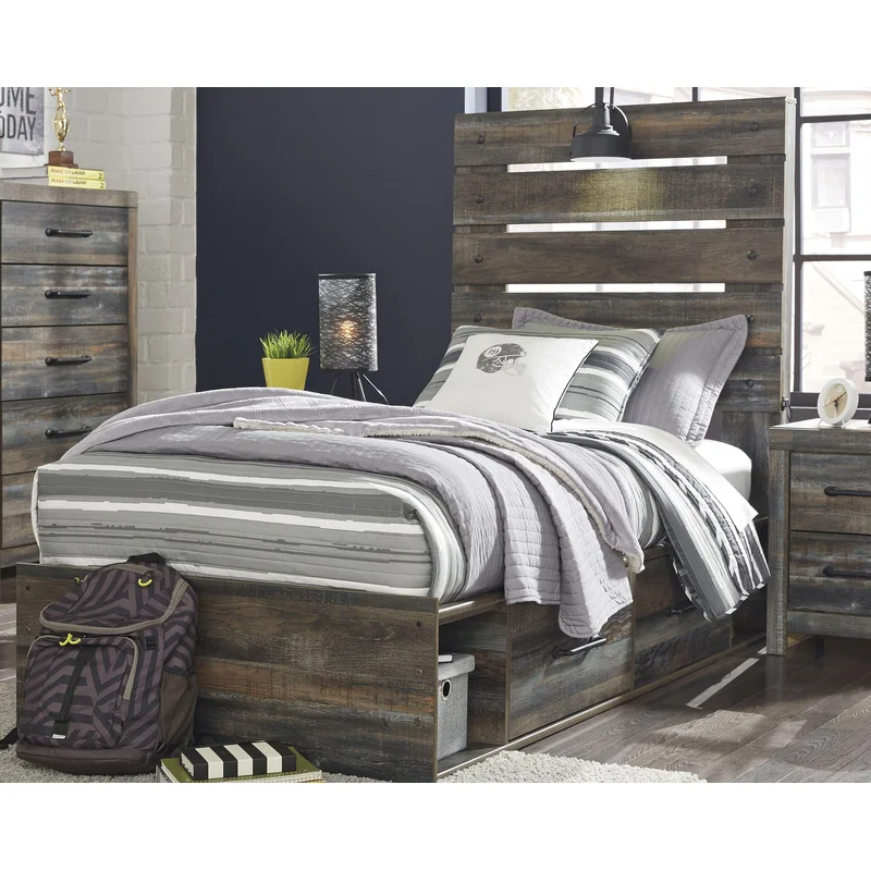 Drystan Panel Bed With 4 Storage Drawers