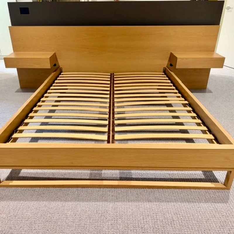 Raw Queen Size Bed with Bedsides by Zuster