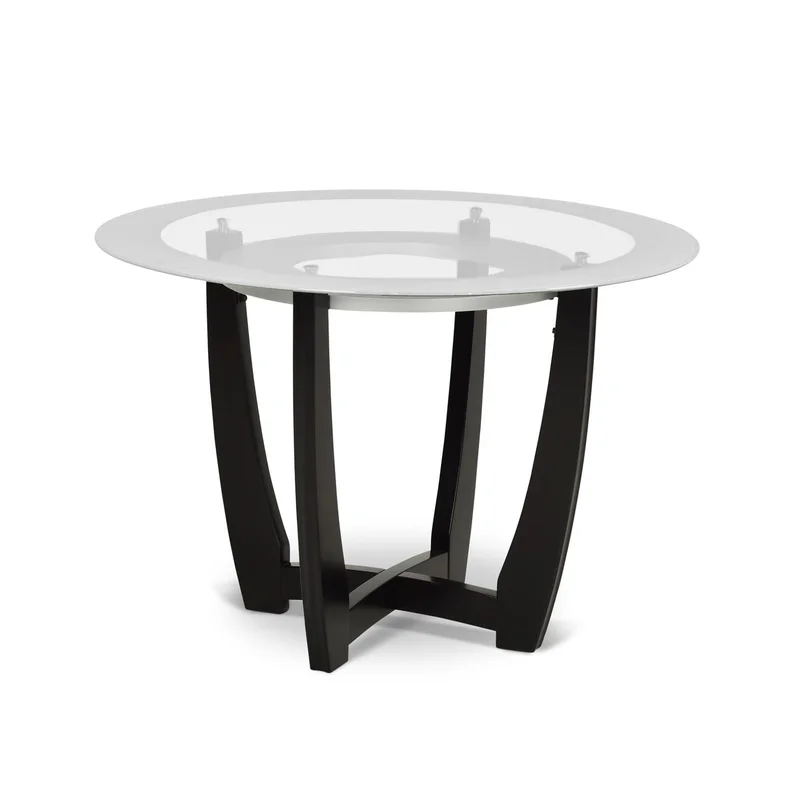 Steve Silver Verano Glass Top Table in Black