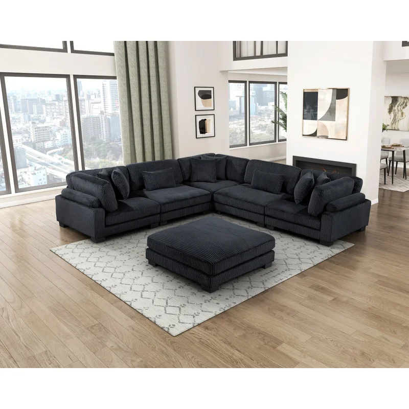 Traverse Corduroy 6-Piece Sectional