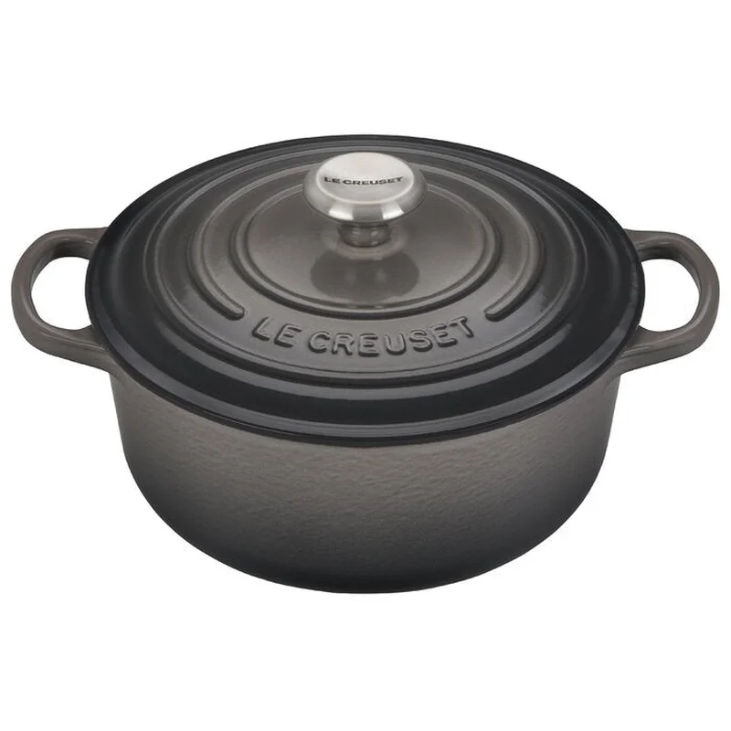 Le Creuset Oyster Signature Cast Iron Round Dutch Oven with Lid