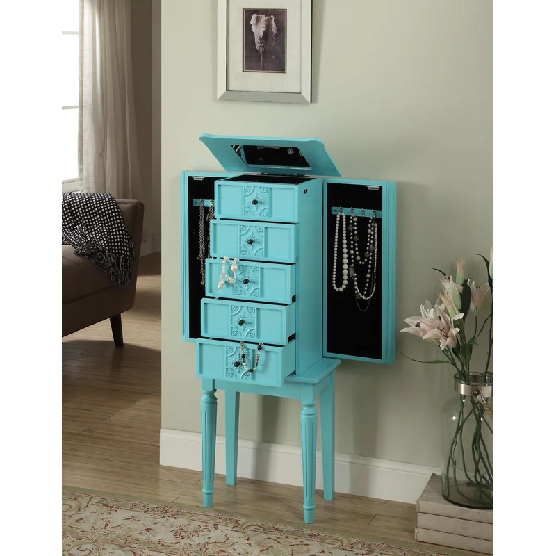 Tammy Light Blue Jewelry Armoire