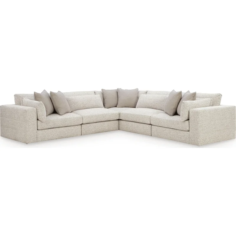 Ashbourne Estate 5 Piece Sectional - Snowstone