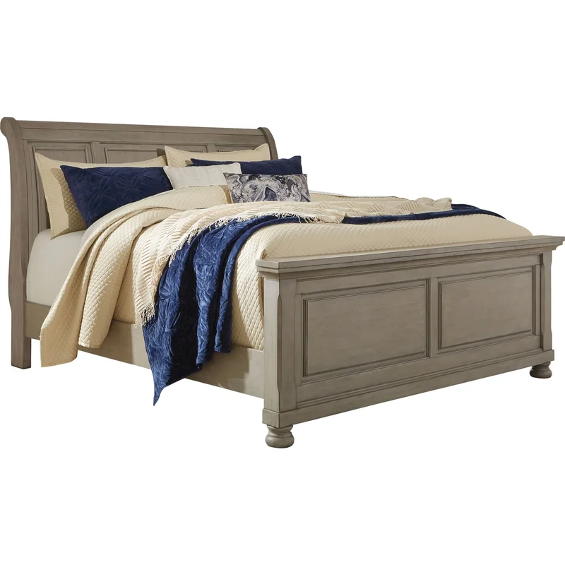 Lettner Sleigh Bed - Light Gray