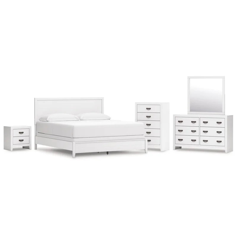 Binterglen California King Panel Bed Dresser Mirror Chest and Nightstand