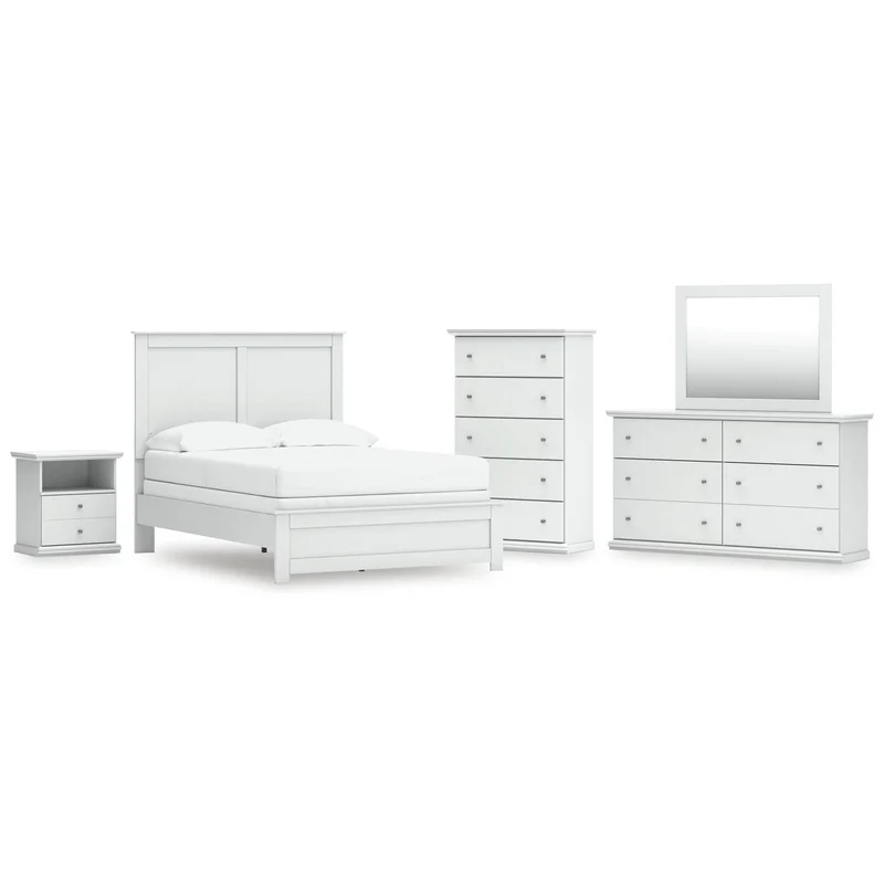 Bostwick Shoals Full Panel Bed Dresser Mirror Chest and Nightstand