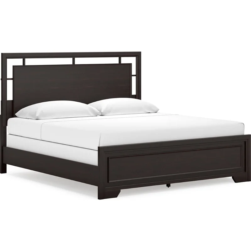 Covetown King Panel Bed - Dark Brown