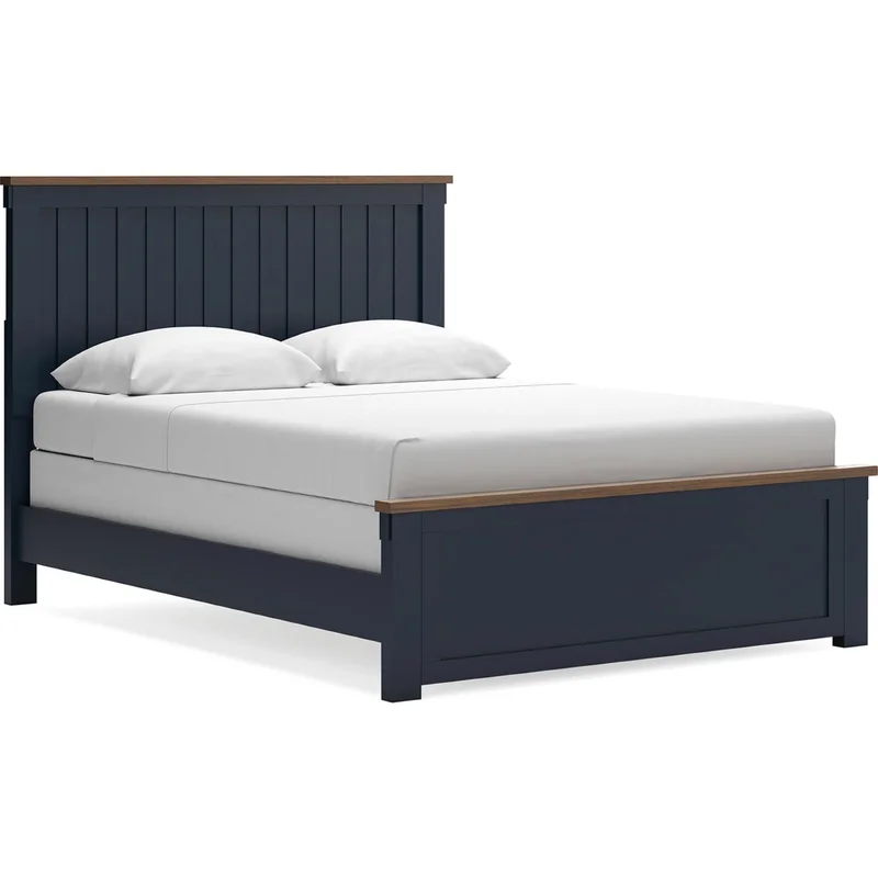 Landocken Queen Panel Bed - Blue/Brown