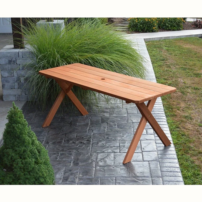 A & L Furniture Cross-leg Table Only Black - Specify for FREE 2" Umbrella Hole