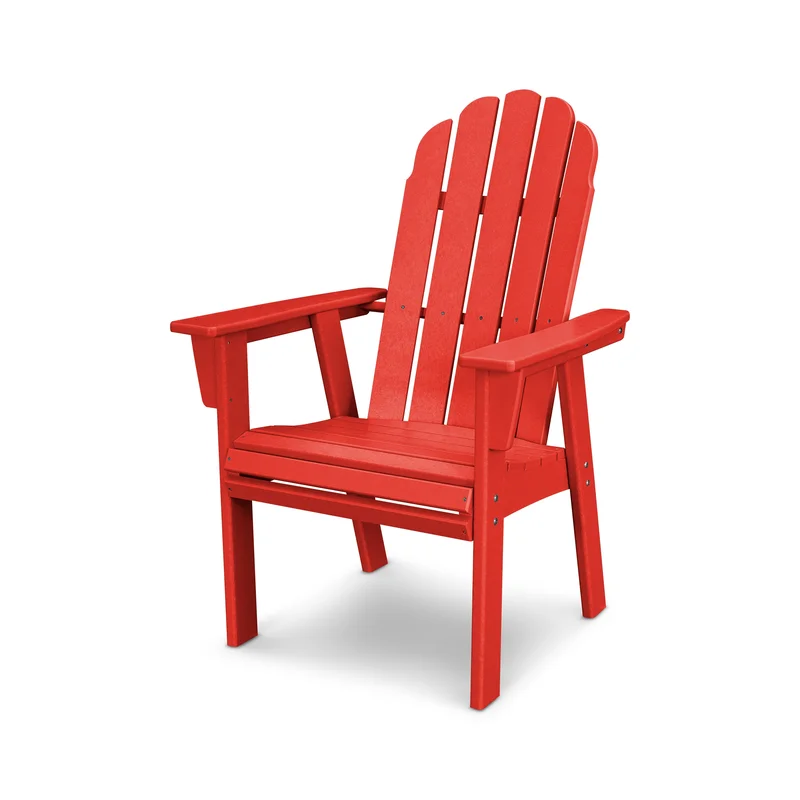 POLYWOOD Vineyard Curveback Adirondack Dining Chair in Sunset Red