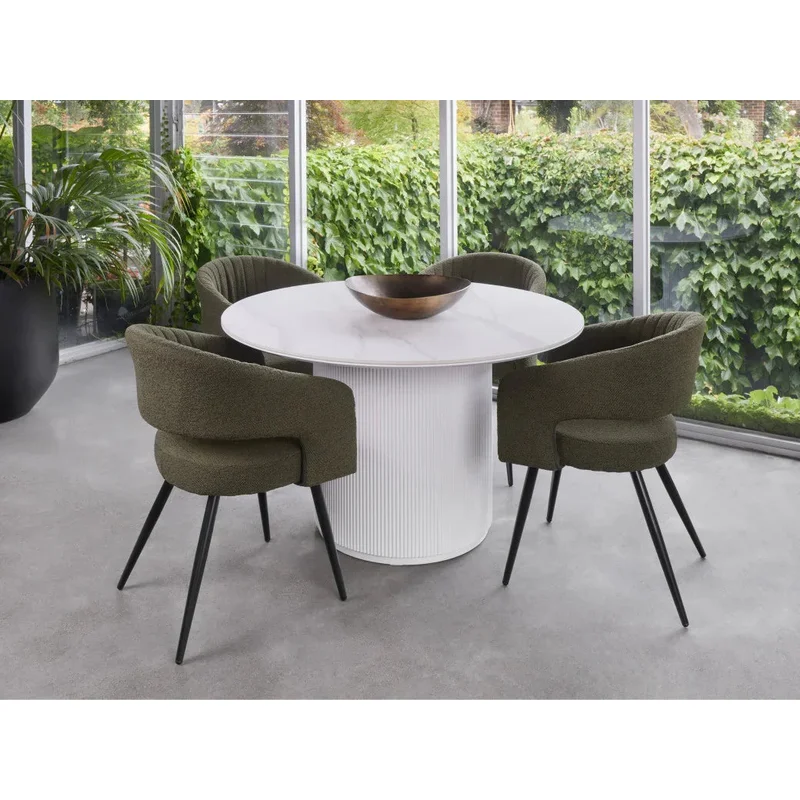 Windsor Dining Table Snow White Ceramic