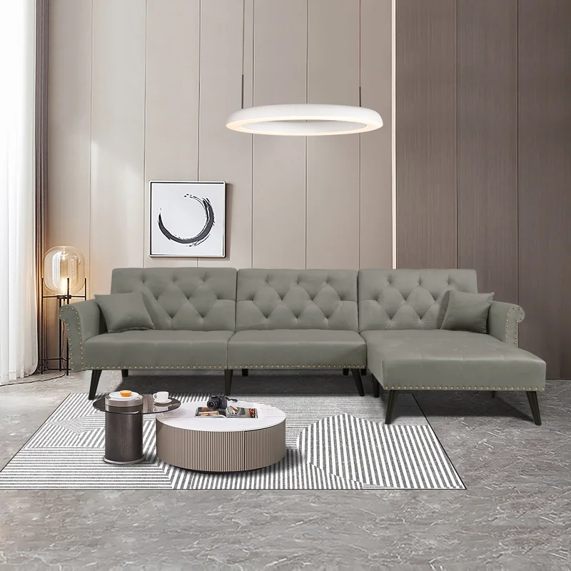 Convertible Sofa bed sleeper Light Grey velvetW223S00002W223S00708W223S00870